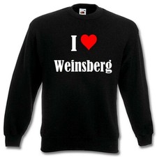 Sweatshirt Sweater I Love Weinsberg für Damen Herren und Kinder Schwarz Weiss