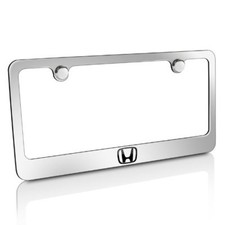 Honda H Logo Chrome Brass License Plate Frame