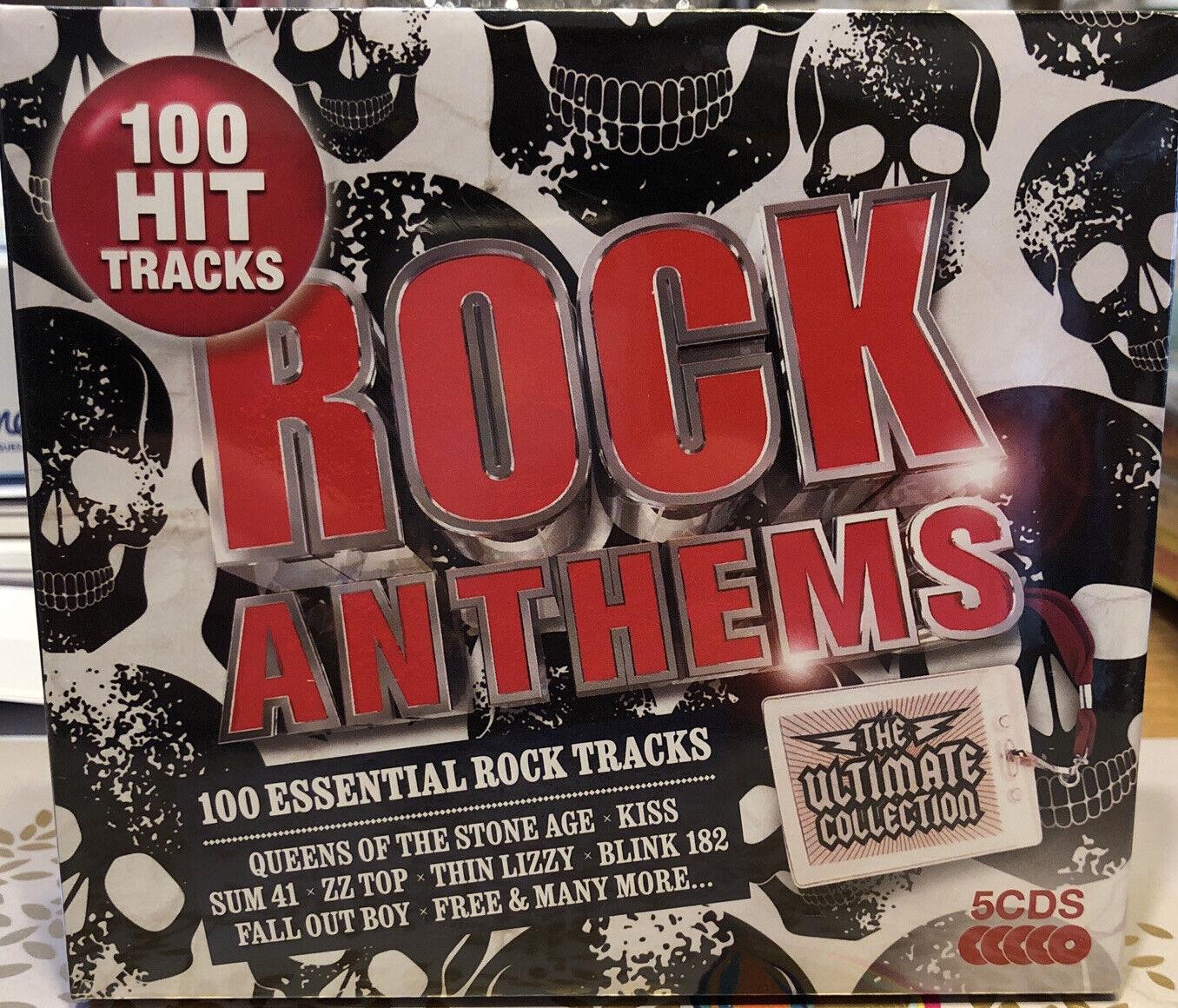 Rock Anthems 5-CD NEW SEALED Kiss/UFO/Raven/Gun/Hole/L7/Stray/Asia/Samson/ZZ Top