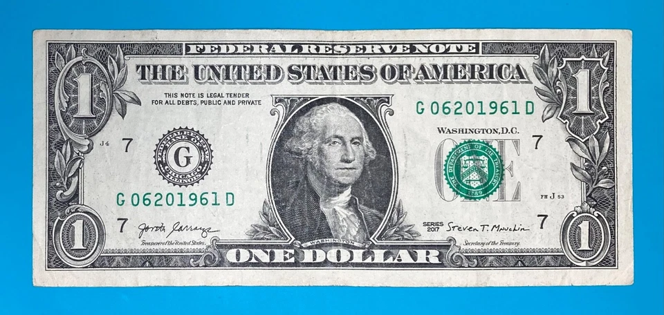 June 20, 1961 (G 06201961 D) BIRTHDAY Note $1 One Dollar Bill - Image 2 of 4