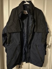 cintas work jacket Size M Black And Navy Blue Heavy Duty Double Zip And Button