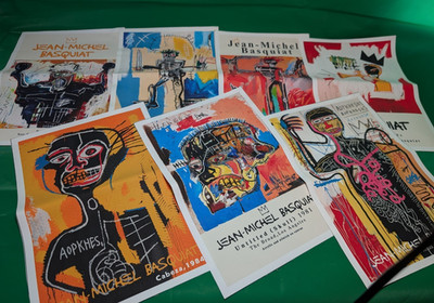 Lot of 7 Jean-Michel Basquiat Art Prints Canvas Neo-Expressionism 12x16 NOS