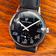 Girard Perregaux 1950s Erotic Dial Watch 35mm Manual Wind Rare Working Japan