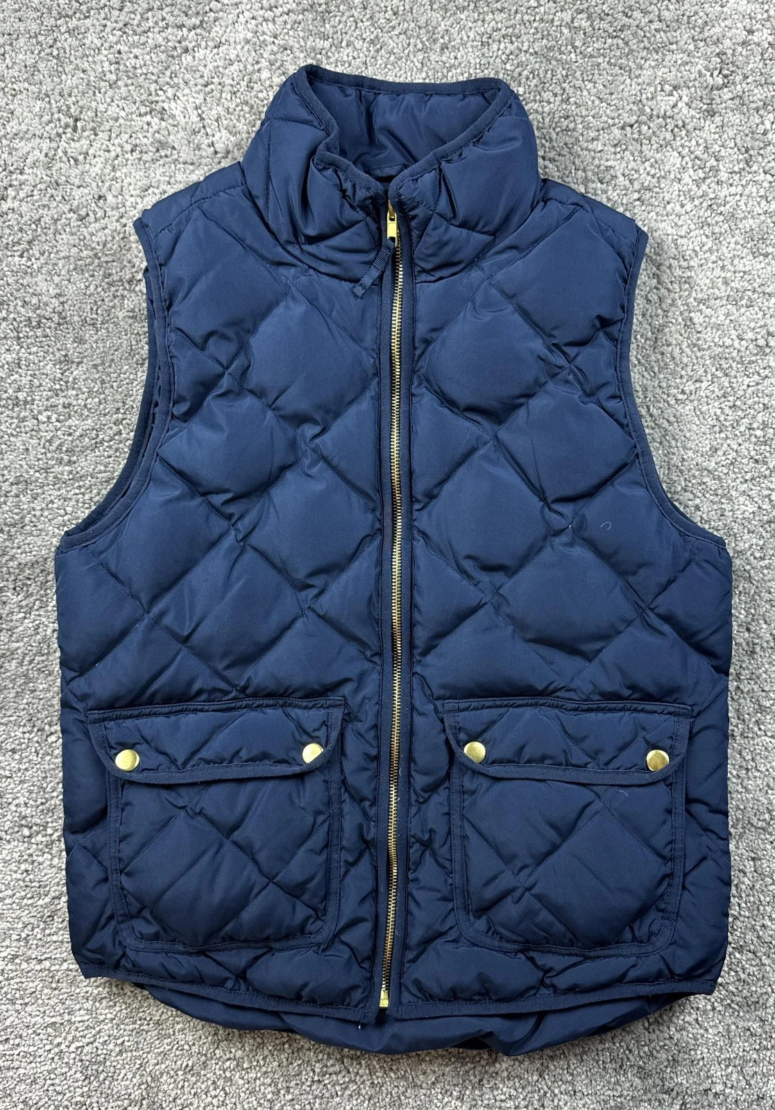 Woolrich Vest Mens Small Blue Quilted Insulated Full Zip Outdoor Puffer Nylon