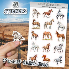 Arabian Horse Stickers, for Journals, Scrapbooks, Planners, Glossy, Matte