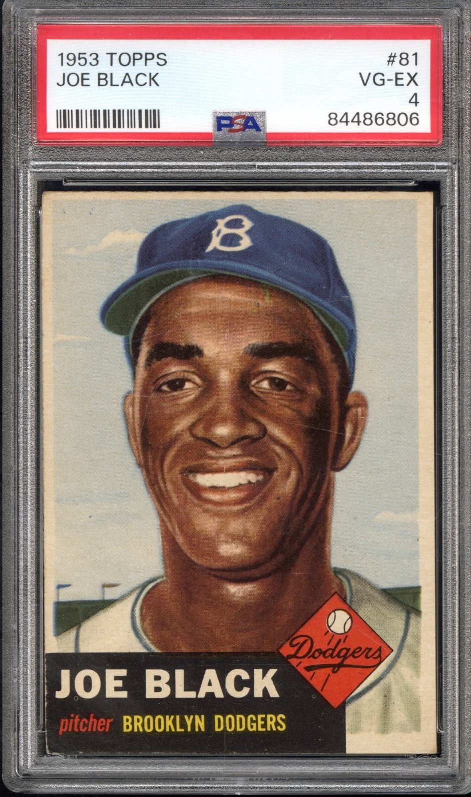 1953 Topps #81 Joe Black - PSA VG-EX 4 - Brooklyn Dodgers - VSCARDS