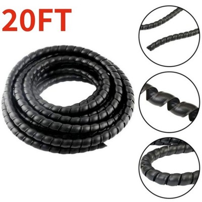 Hydraulic Hose Spiral Wrap 3/4'' Wire Protector Cover Guard Cable Organizer 20FT 