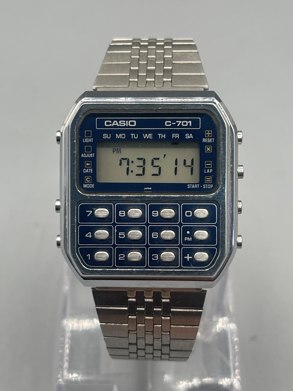1970s Stainless Japan Vintage Calculator Watch C-701 Casio Digital Steel - VintageWatches.PK 1970s Stainless Japan Vintage Calculator Watch C-701 Casio Digital Steel - vintagewatches.pk