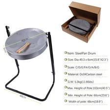 16Inch G Minor Silver Steel Trinidad Drum Percussion Instrument with Soft Bag