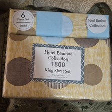 Hotel Bamboo Collection 1800 Bamboo King Sheet Set 6pc Blue/White Stripe