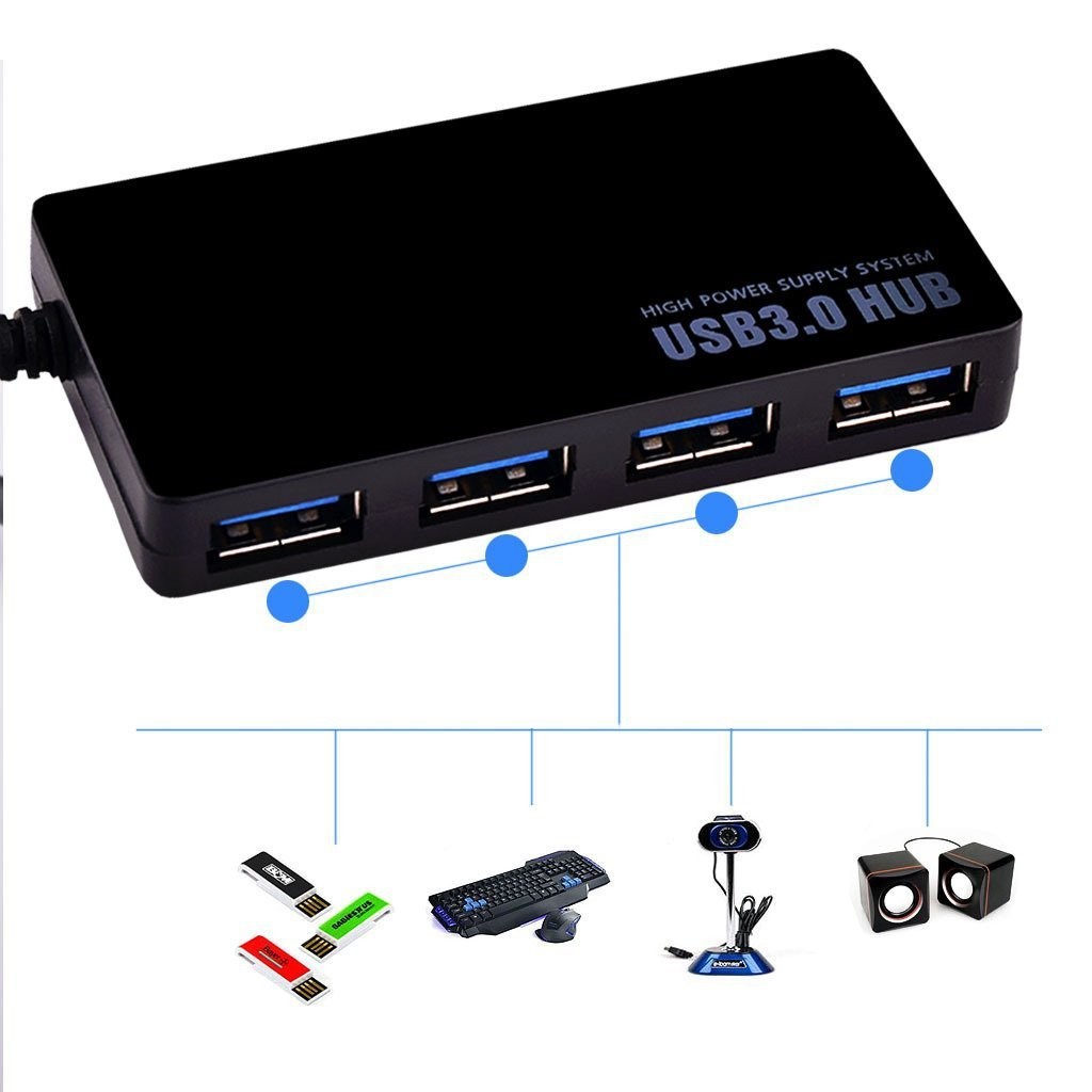 Hub USB 3.0 de 4 puertos 5Gbps portátil compacto para PC Mac laptop notebook lot escritorio, imagen 10
