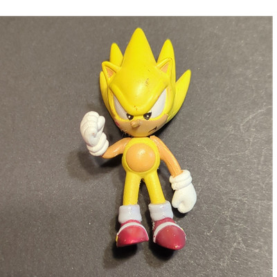 SEGA Super Sonic Figurine, Sonic the Hedgehog, Plastic, Yellow/Red/White