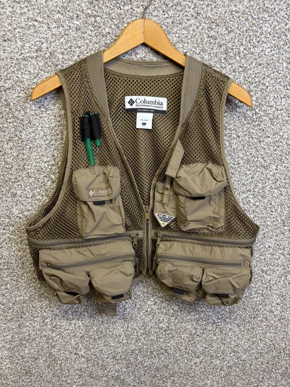 Columbia PFG Vest Mens Large Brown Mesh Fishing Multi Pocket Outdoor Utility
Opens in a new window o