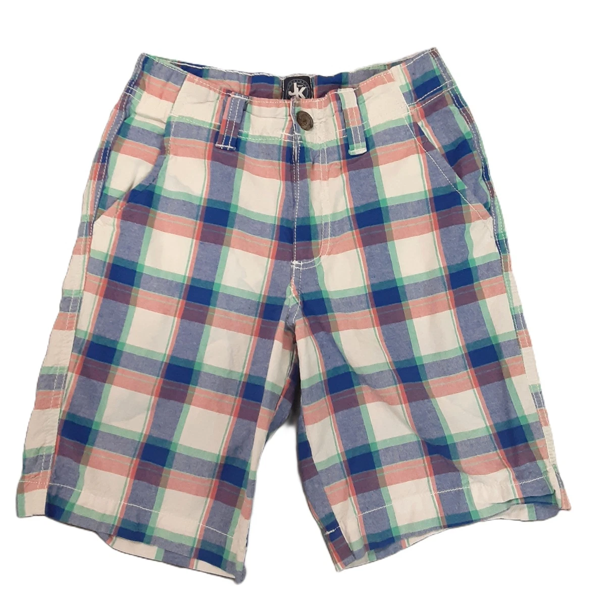 Short J Khaki Rouge à Carreaux – Garçon, Taille 12, Coton, Quotidien