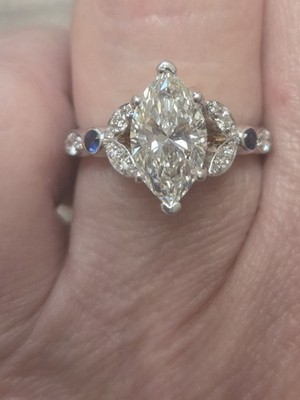 Marquise Diamond Ring James Allen 1.61 Ct  H/VS1 Size 5.25 Lab Created 