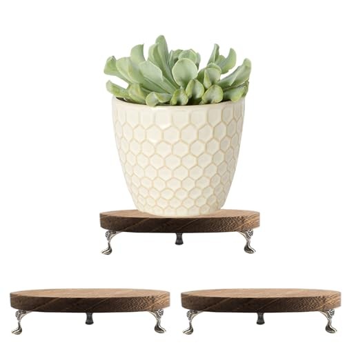 3PCS Wooden Risers for Display 5.9 inch Wooden Stool Display Stand, Wood
