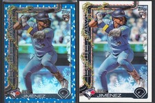 2025 Topps Holiday Leo Jimenez RC Lot — Blue Lights SP + Base RC Blue Jays