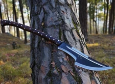 UBR CUSTOM HANDMADE HIGH CARBON STEEL HUNTING MACHETE WITH LEATHER SHEATH