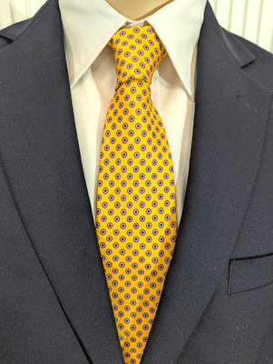 NEU - Windsor Herren Anlass /Business Krawatte - gelb-orange - gepunktet - Seide