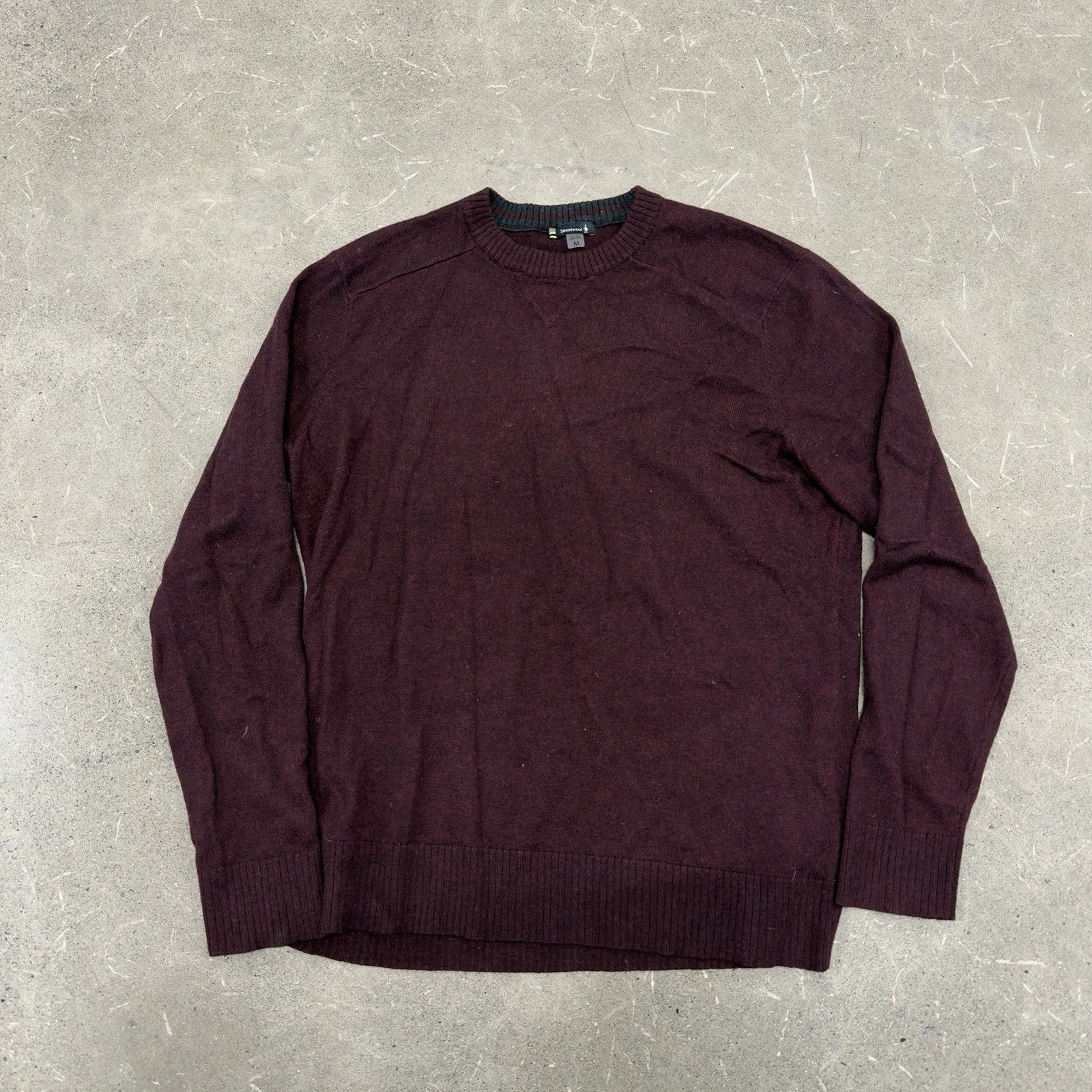 Smartwool Sparwood Merino Wool Sweater Mens M Maroon Base Layer Gorpcore Hiking