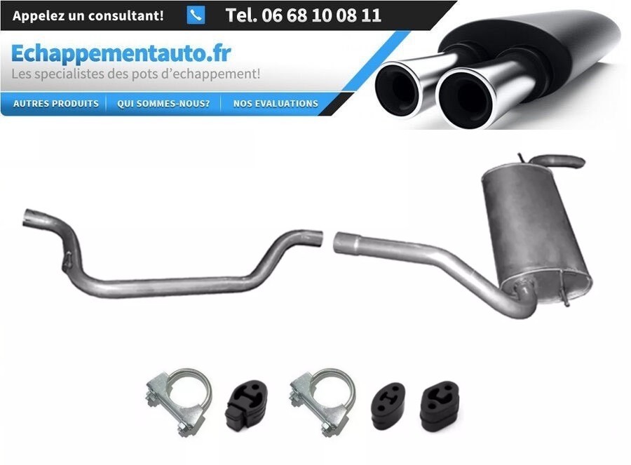 Échappement Ford Focus MK3 1.6 essence silencieux central arrière ligne complète avec fixations
