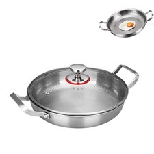 Induction Ready Titanium 304 Steel Pan Triple Layer No Coating Non Stick Wok