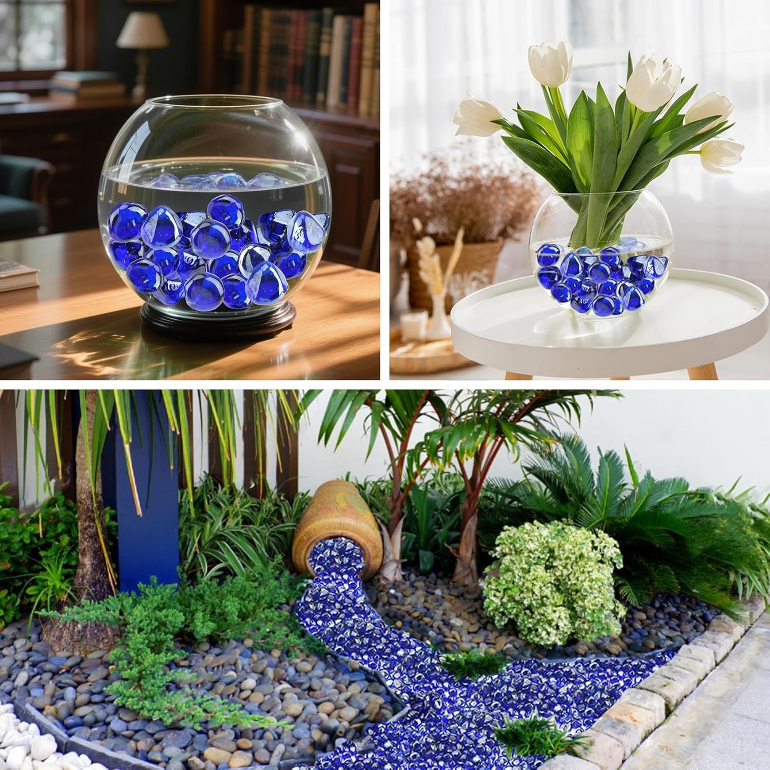 Skyflame 10-Pound Fire Glass Diamonds for Fire Pit Fireplace Landscaping, 1/2 In