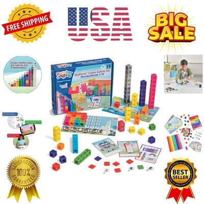 MathLink Cubes Numberblocks 1-10 Activity Set, 30 Preschool Learning Activiti...