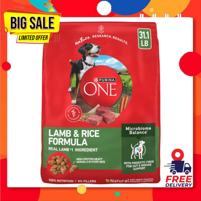 Purina ONE Lamb & Rice Flavor Dry Dog Food, 31.1 lb. Bag