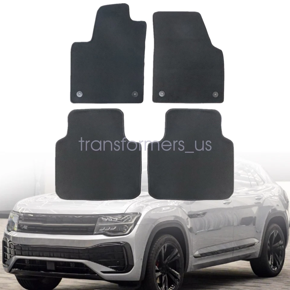 Alfombrillas delanteras traseras negras nuevas para Volkswagen Atlas 2018 2019 2020-2025 Foto 2 de 4