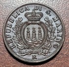 SAN MARINO 1938-R 10 Centesimi KM# 13 Chestnut Brown UNC BU Uncirculated Coin — photo 1