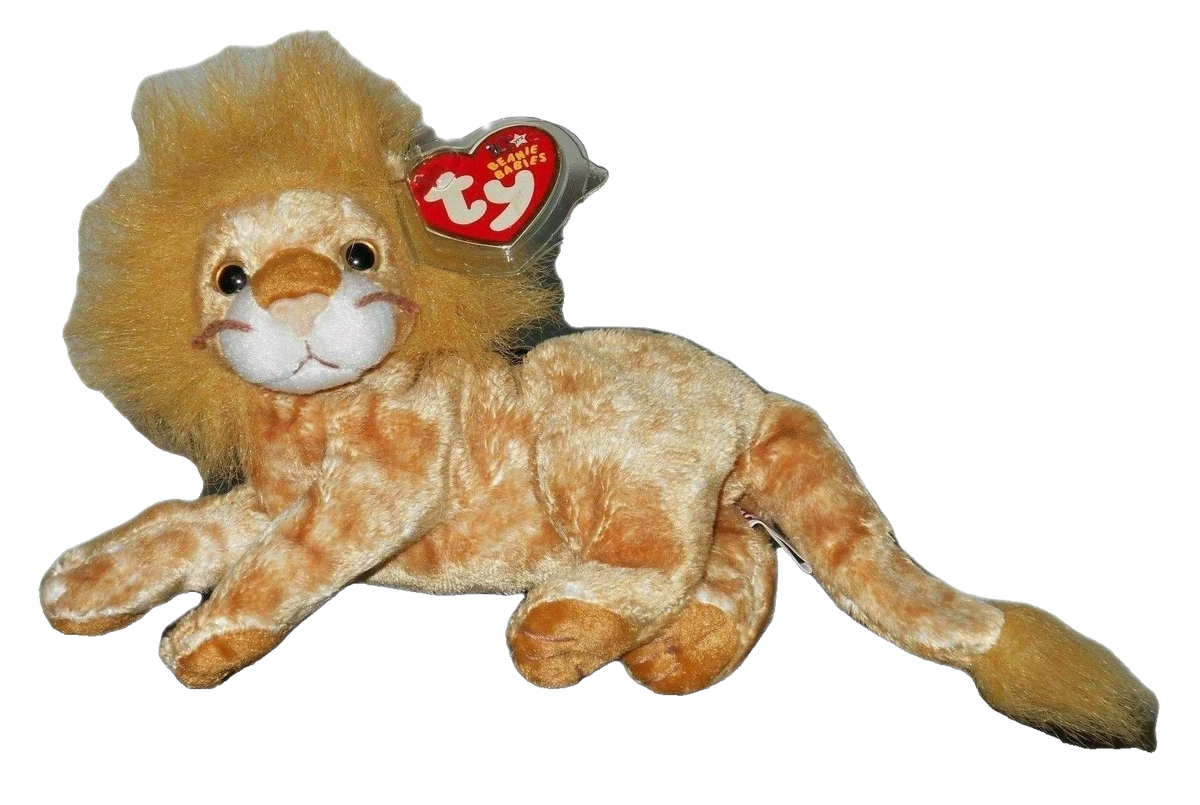 TYシリーズBEANIE BABYとBEANIE BUDDYのライオンぬいぐるみ Beanie Babies Groowwl the Lion Plush Toy, 6 x 4 x 3 Inches, Mint