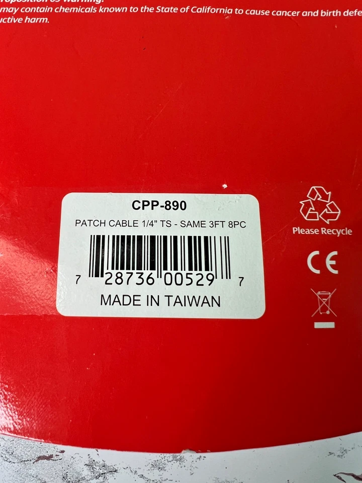 Juego de cables de conexión desequilibrados Hosa Technology CPP-890 1/4" TS 3 pies (paquete de 8) Foto 3 de 4