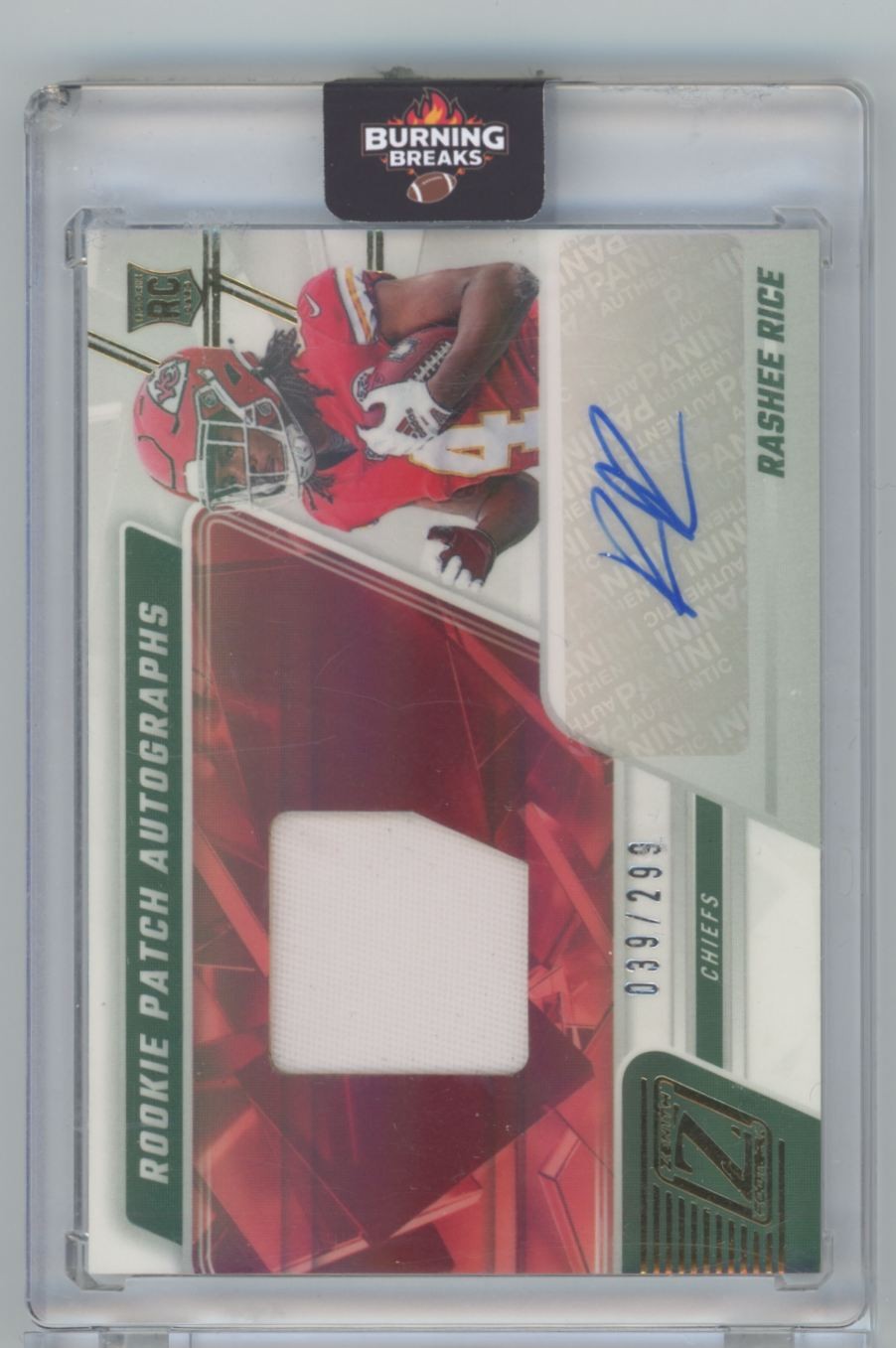 2023 Panini Zenith Rooke Patch Autographs Rashee Rice Rookie Auto Patch 039/299