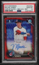 2016 Bowman Draft Chrome Pick Red Wave Refractor 4/5 Nolan Jones PSA 10 Auto v8l