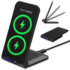 Wireless Charger Stand, Foldable, 15W Fast Wireless Charging Station with iPh...