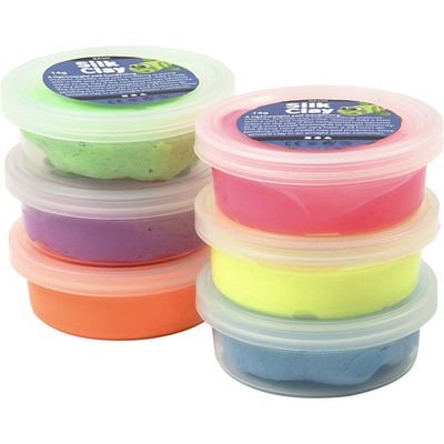 Creativ Company Silk Clay , Neonfarben, 6x14 g