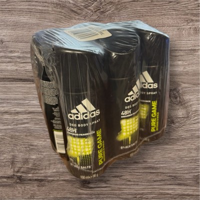 6 Pack Adidas Pure Game INTENSE & Bold Deodorant Spray  0% ALU SALTS  150 ML