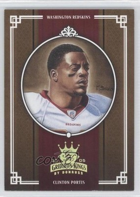 2005 Donruss Throwback Threads Gridiron Kings Gold /100 Clinton Portis #GK-7 0a1