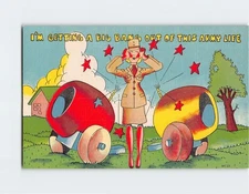 Postcard Im Getting A Big Bang Out Of This Army Life with Comic Art Print