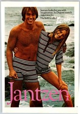 1972 YOUNG MAN  WOMAN JANTZEN SWIMWEAR Vintage 8"X11" Magazine Ad 1970's M736