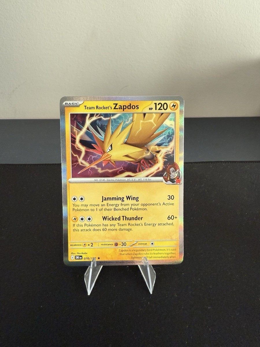 pokemon trading card game zapdos - ex 202/165 - Pokemon 151 - Special Illustration Rare [LLLL] Thunderbolt (100) Discard all Energy cards to use this attack. Pokemon Fossil Rare Zapdos #30