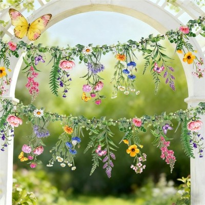 2er Set  Wildblumen Girlanden dekorativ für Garten Hochzeit