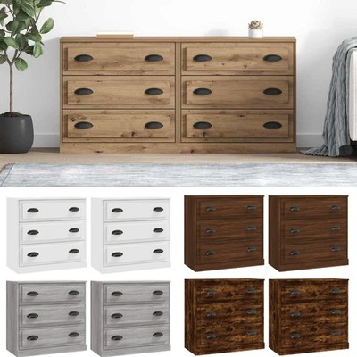 2er Sideboards Holzwerkstoff Kommode Schubladenschrank Beistellschrank Schrank 