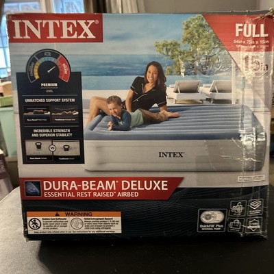 Intex 15''  Dura Beam Deluxe Essential Rest Raised Airbed W/ Internal Pump-Full