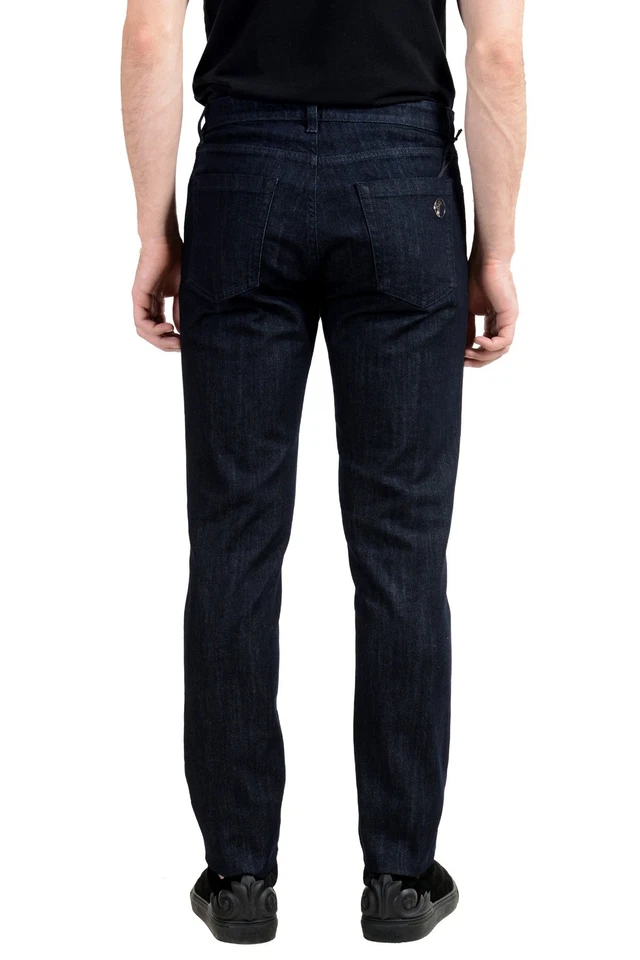 Versace Collection Men's Dark Blue Stretch Straight Leg Jeans - Image 3 of 4