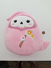 Squishmallows Persephone The Pink Floral Grim Reaper Halloween Plush 7.5 Inch