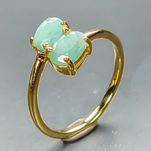 Handmade Emerald Ring 925 Sterling Silver Size 7 /R464979