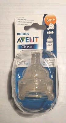 Philips Avent Anti-Kolik-Sauger (Modell SCF634/27) 6m+Silikon & 2 Stück & 4 Loch