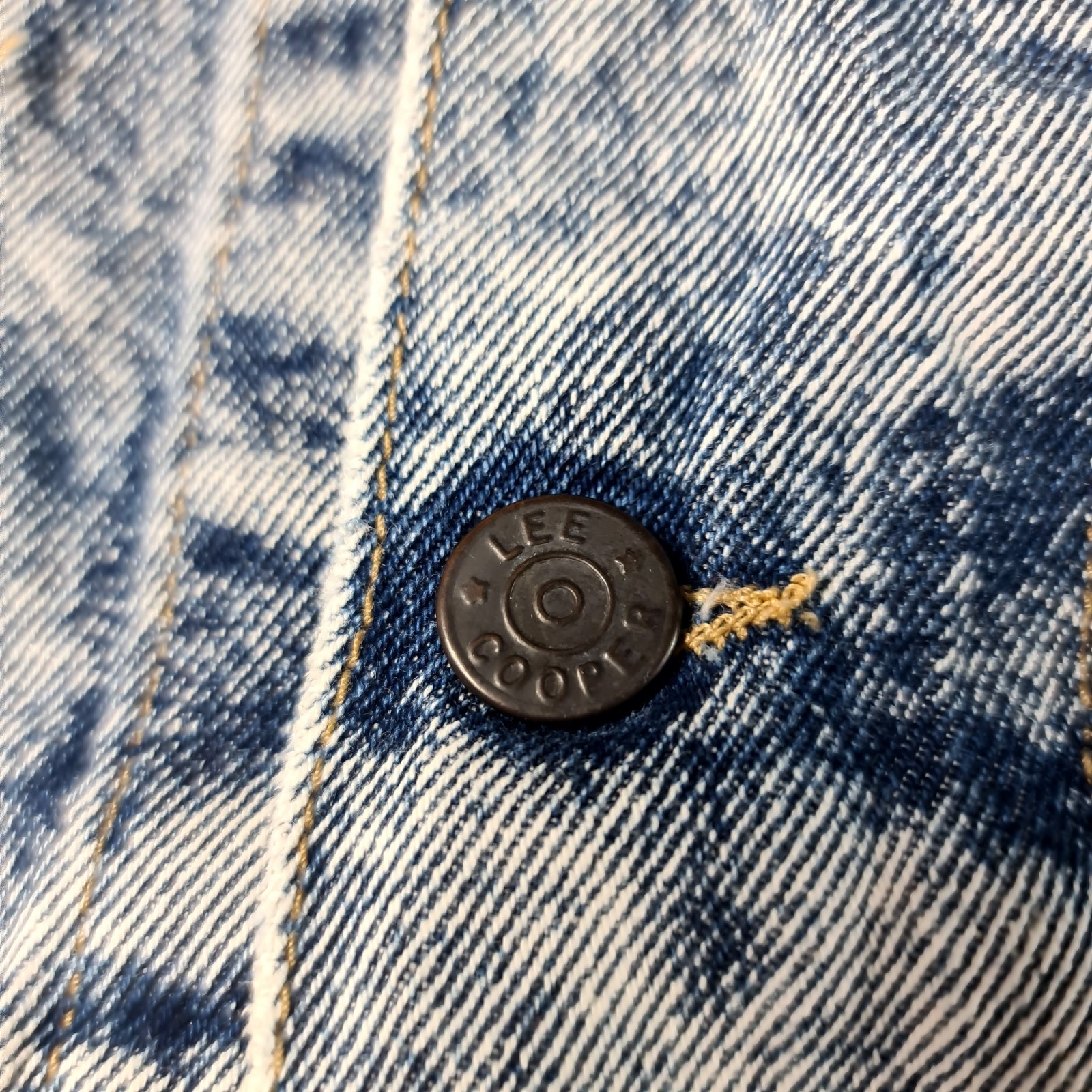 Lee Cooper Size 42 Mens Acid Wash Button Up Collared Denim Jacket - Vintage 80's image 9